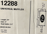 MagnaFlow 12288 - 3" Inlet, Dual 2.5" Outlet Universal Muffler